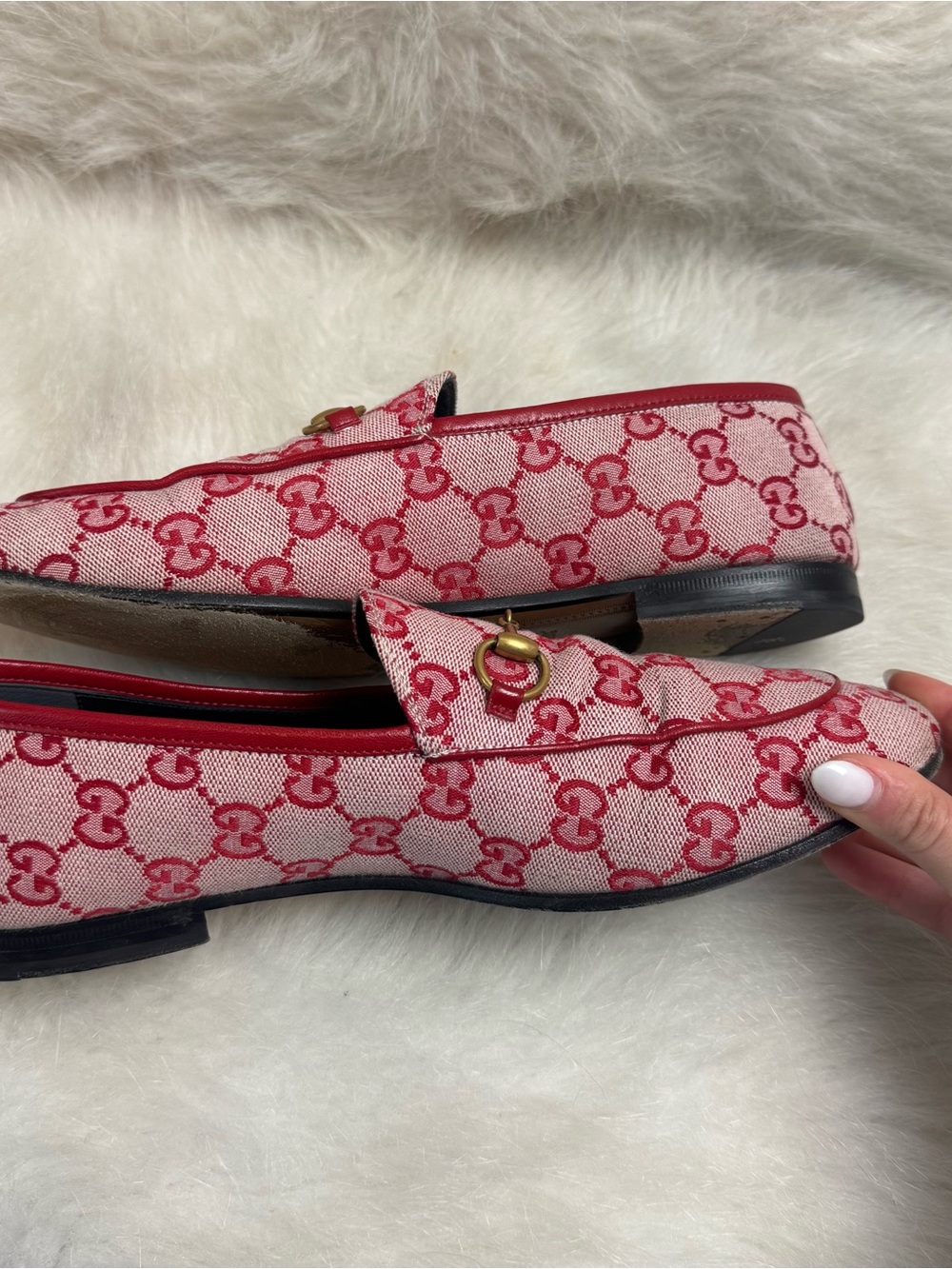 Gucci Jordaan Horsebit GG Canvas Loafers - Picture 8 of 12
